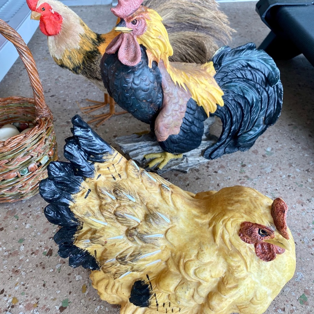 ROOSTER HEN CHICKEN EGG BASKET HOME DECORATING KIRKLAND SIGNATURE